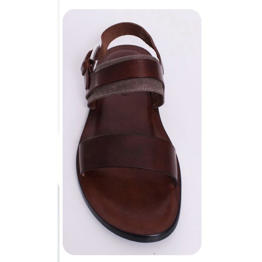 Donald Pliner Satori Brown Italian Leather Buckle Strap Men's Brown Sandals Sz8